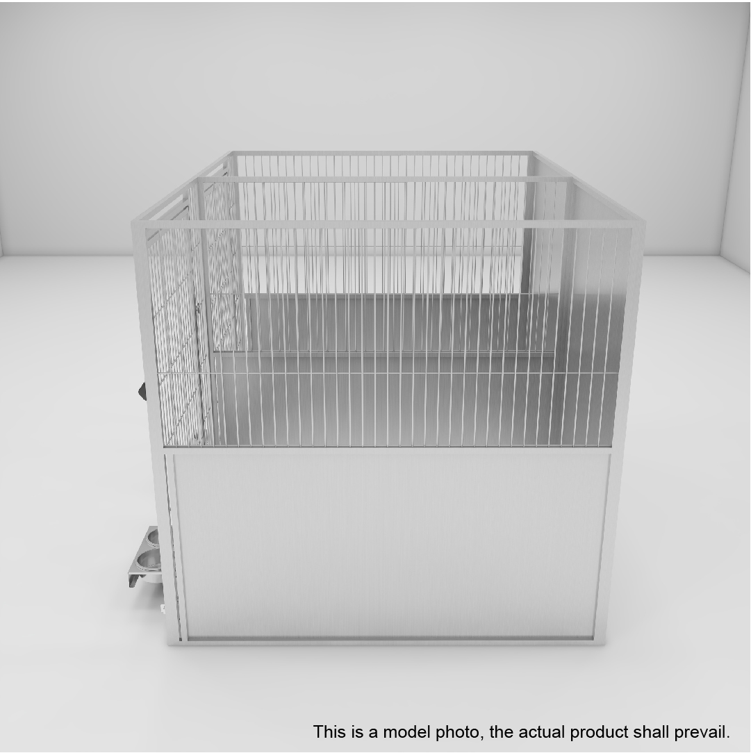 33 Stainless steel kennel with wire grid door 4X6-03.jpg